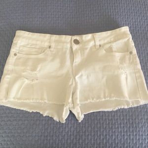 White Jean Shorts